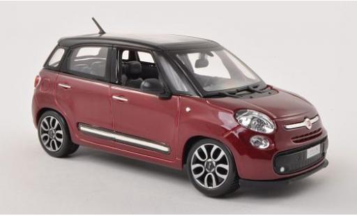 Fiat 500 1/24 Burago L metalico rojo/matt-negro coche miniatura
