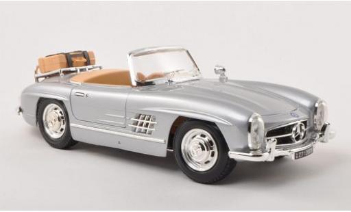 Mercedes 300 1/18 Burago SL Roadster gris mit Gepäckträger coche miniatura