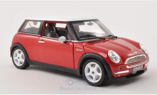 Coche miniatura Mini Cooper S 1/18 Burago rojo/blanco 2001 Mini Cooper S 1/18 Burago rojo/blanco 2001 coche miniatura