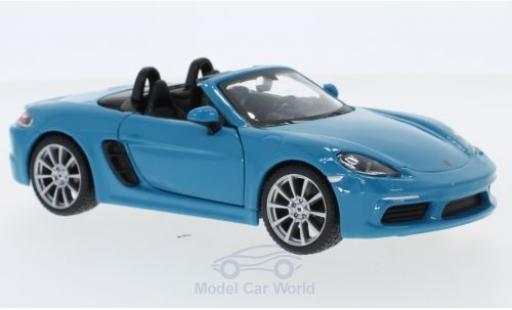 Porsche Boxster 1/24 Burago 718 Cabriolet azul coche miniatura