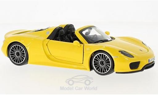 Porsche 918 1/24 Burago Spyder amarillo coche miniatura