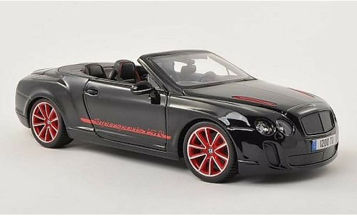 Bentley Continental Supersports Convertible ISR 1/18 Burago negro coche miniatura