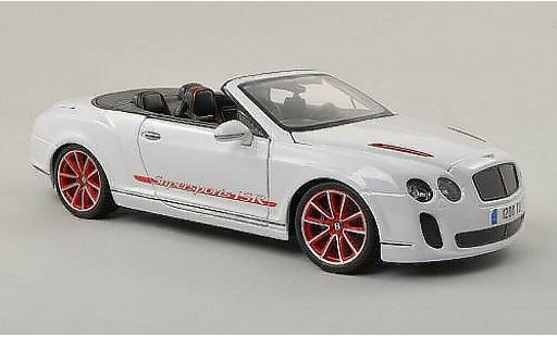 Bentley Continental Supersports Convertible ISR 1/18 Burago blanco coche miniatura