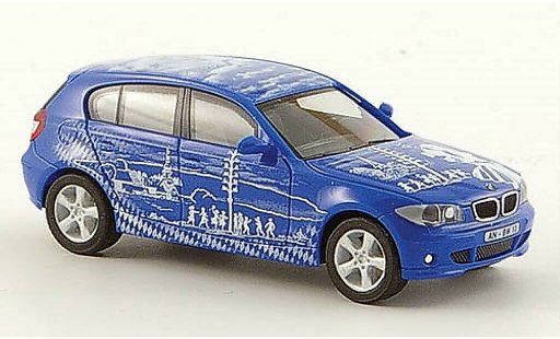 Bmw 114 E87 1/87 Herpa d azul Bayern-Edition 2005 Schone Maienzeit coche miniatura