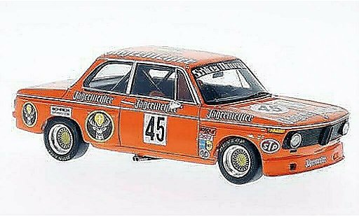 Bmw 2002 tii 1/43 Spark No.45 Jagermeister DRM 200 Meilen Norisring 1974 coche miniatura