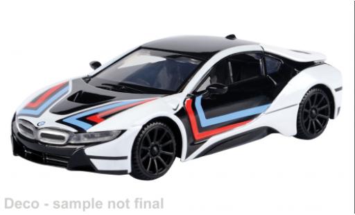 Bmw i8 1/43 Motormax weiss/Dekor 1:43 coche miniatura