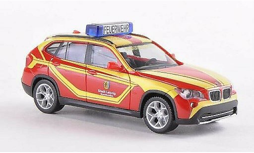 Bmw X1 pompiers 1/87 Herpa FW Leipzig coche miniatura
