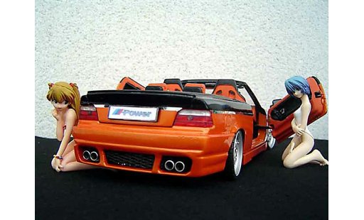 Bmw 325 Cabriolet 1/18 Maisto E36 jantes rh cup 18 pouces peinture biton naranja noir portes papillon coche miniatura