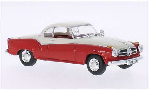 Borgward Isabella coupe 1/43 WhiteBox rojo/mate-blanco 1957 coche miniatura