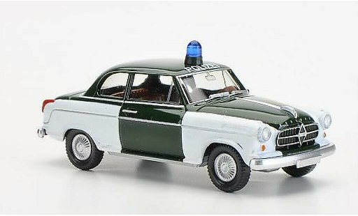 Borgward Isabella police 1/87 Wiking Polic&iacute;a verde/blanco coche miniatura