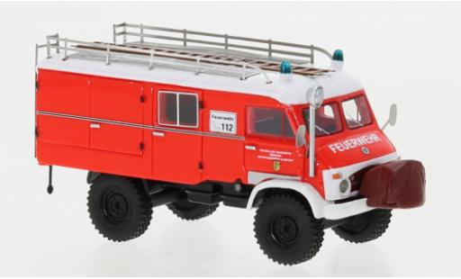 Coche miniatura Mercedes Unimog 1/87 BoS Models 404 S LF8 rouge clair/blanche pompiers Sibbesse 1962 Mercedes Unimog 1/87 BoS Models 404 S LF8 rouge clair/blanche pompiers Sibbesse 1962 coche miniatura