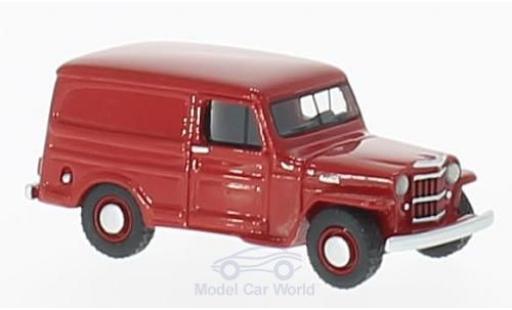 Jeep Willys 1/87 BoS Models Panel Van rojo 1954 coche miniatura