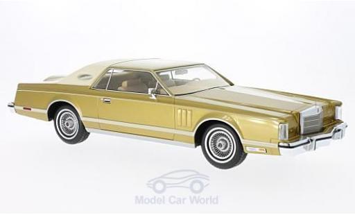 Coche miniatura Lincoln Continental 1978 1/18 BoS Models MkV Coupe gold/beige 1978 Lincoln Continental 1978 1/18 BoS Models MkV Coupe gold/beige 1978 coche miniatura