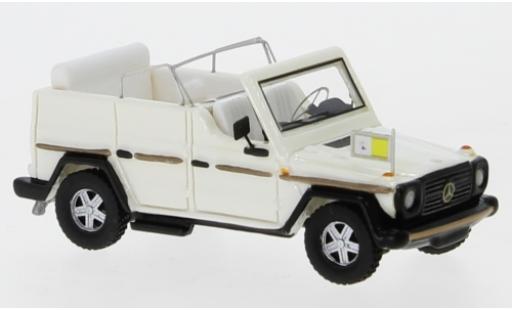 Coche miniatura Mercedes 230 1/87 BoS Models G Papamobil metalico blanco 1980 Mercedes 230 1/87 BoS Models G Papamobil metalico blanco 1980 coche miniatura