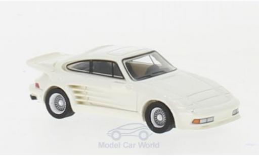 Porsche 930 Turbo 1/87 BoS Models 911 Turbo Gemballa Avalanche metalico blanco 1986 coche miniatura