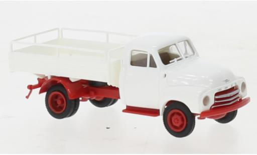 Coche miniatura Opel Blitz 1/87 Brekina Bierpritsche blanche/rouge 1952 Opel Blitz 1/87 Brekina Bierpritsche blanche/rouge 1952 coche miniatura