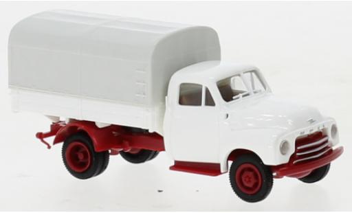 Coche miniatura Opel Blitz 1/87 Brekina PP blanche/rouge foncé 1952 Opel Blitz 1/87 Brekina PP blanche/rouge foncé 1952 coche miniatura