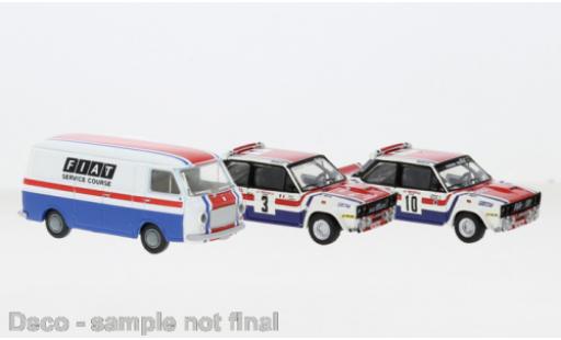 Fiat 238 1/87 Brekina Set 131 Abarth et fourgon France Service Course 1974 coche miniatura