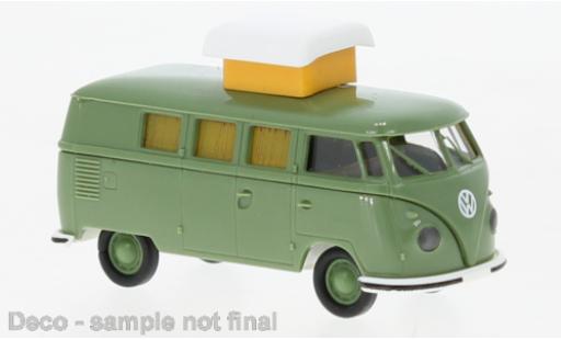 Coche miniatura Volkswagen T1 1/87 Brekina b Camper verde 1960 Volkswagen T1 1/87 Brekina b Camper verde 1960 coche miniatura
