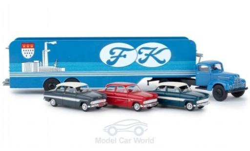 Coche miniatura Ford FK 1/87 Brekina 3500 Köln Autotransport-SZ mit 3 12m Modellen Ford FK 1/87 Brekina 3500 Köln Autotransport-SZ mit 3 12m Modellen coche miniatura