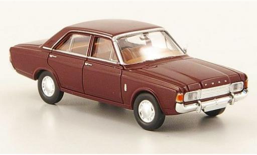Ford Taunus 1/87 Brekina 17M (P7b) rojo 1969 coche miniatura