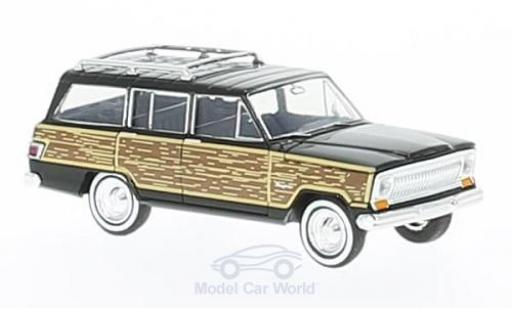 Coche miniatura Jeep Wagoneer 1/87 Brekina negro/Holzoptik Woody Jeep Wagoneer 1/87 Brekina negro/Holzoptik Woody coche miniatura