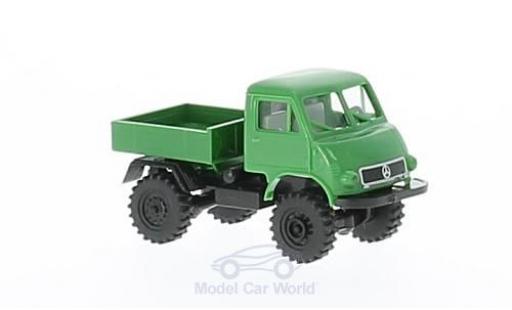 Mercedes Unimog 1/87 Brekina 402 verde/negro Pritsche coche miniatura