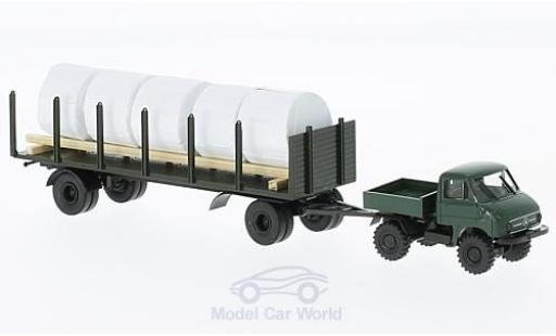 Coche miniatura Mercedes Unimog 1/87 Brekina 411 mit Anhänger und Ladegut/Heuballen Mercedes Unimog 1/87 Brekina 411 mit Anhänger und Ladegut/Heuballen coche miniatura