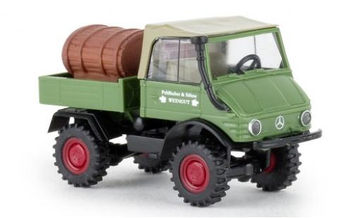 Coche miniatura Mercedes Unimog 1/87 Brekina 421 Weingut Palhuber 1966 plateforme avec Weinfass Mercedes Unimog 1/87 Brekina 421 Weingut Palhuber 1966 plateforme avec Weinfass coche miniatura