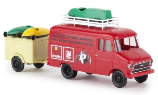Coche miniatura Opel Blitz 1/87 Brekina Kasten A Schweizer Seifenkisten Derby 1966 mit Anh. und Seifenkisten Opel Blitz 1/87 Brekina Kasten A Schweizer Seifenkisten Derby 1966 mit Anh. und Seifenkisten coche miniatura