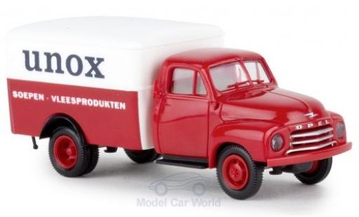 Coche miniatura Opel Blitz 1/87 Brekina Koffer Unox (NL) Opel Blitz 1/87 Brekina Koffer Unox (NL) coche miniatura