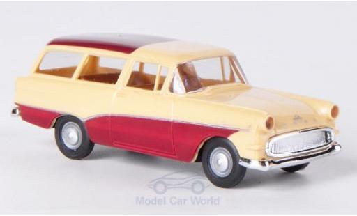 Opel Rekord 1/87 Brekina P1 Caravan beige/rojo coche miniatura