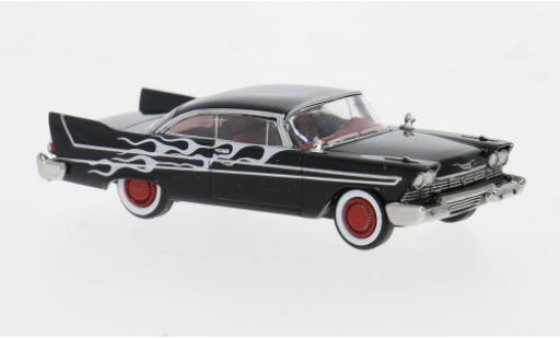 Coche miniatura Plymouth Fury 1/87 Brekina schwarz Flames 1958 1:87 Plymouth Fury 1/87 Brekina schwarz Flames 1958 1:87 coche miniatura