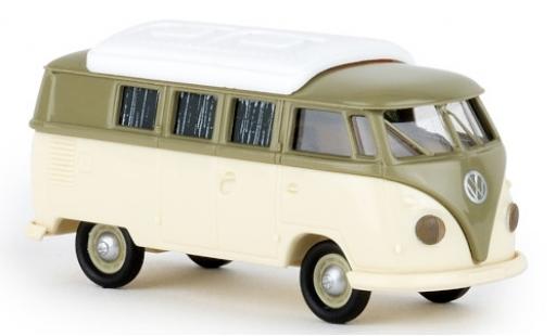 Coche miniatura Volkswagen T1 1/87 Brekina b Camper gris/beige 1960 avec Dormobildach Volkswagen T1 1/87 Brekina b Camper gris/beige 1960 avec Dormobildach coche miniatura