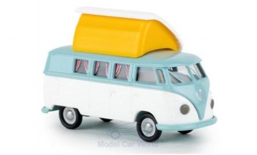Coche miniatura Volkswagen T1 1/87 Brekina b Camper türkis/blanco mit Dormobildach offen Volkswagen T1 1/87 Brekina b Camper türkis/blanco mit Dormobildach offen coche miniatura
