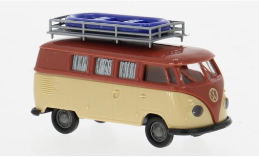 Coche miniatura Volkswagen T1 1/87 Brekina b Camper rojo/beige 1960 1:87 Volkswagen T1 1/87 Brekina b Camper rojo/beige 1960 1:87 coche miniatura