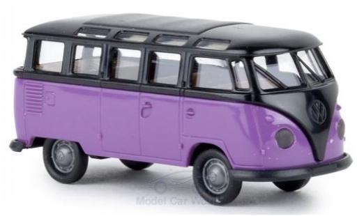 Coche miniatura Volkswagen T1 1/87 Brekina b Samba negro/lila Volkswagen T1 1/87 Brekina b Samba negro/lila coche miniatura