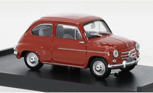 Fiat 600 1/43 Brumm D rouge 1960 coche miniatura