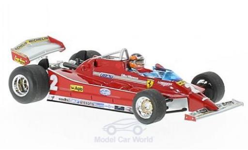 Ferrari 126 1/43 Brumm C turbo No.2 Formel 1 GP Italien 1980 mit Fahrerfigur G.Villeneuve coche miniatura