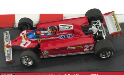 Ferrari 126 1/43 Brumm CK turbo No.27 Scuderia Formel 1 GP Monaco 1981 Minidiorama in Emballage sp�cial G.Villeneuve coche miniatura