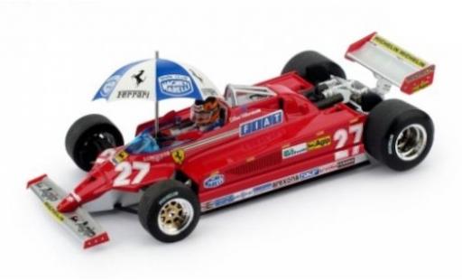 Ferrari 126 1/43 Brumm CK turbo No.27 Scuderia Formel 1 GP Spanien 1981 mit Figur und Regenschirm G.Villeneuve coche miniatura