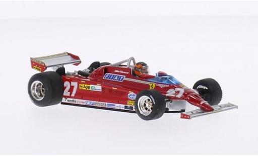 Ferrari 126 1/43 Brumm CK Turbo No.27 Suderia Formel 1 GP Monte Carlo 1981 avec figurine de conducteur G.Villeneuve coche miniatura