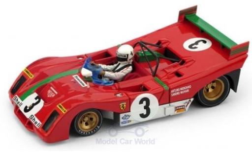 Coche miniatura Ferrari 312 1/43 Brumm PB RHD No.3 Targa Florio 1972 A.Merzario Ferrari 312 1/43 Brumm PB RHD No.3 Targa Florio 1972 A.Merzario coche miniatura