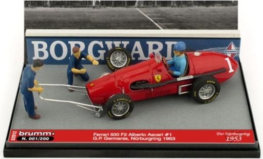 Ferrari 500 1/43 Brumm F2 No.1 Scuderia GP Deutschland 1953 avec figurines in Emballage sp�cial A.Ascari coche miniatura