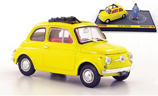 Fiat 500 1/43 Brumm amarillo Wanted - Lupin the 3ième avec figurine Goemon coche miniatura