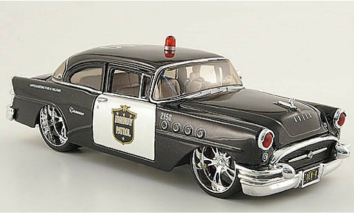 Buick Century police 1/24 Maisto Highway Patrol negro/blanco (1:26) 1955 coche miniatura