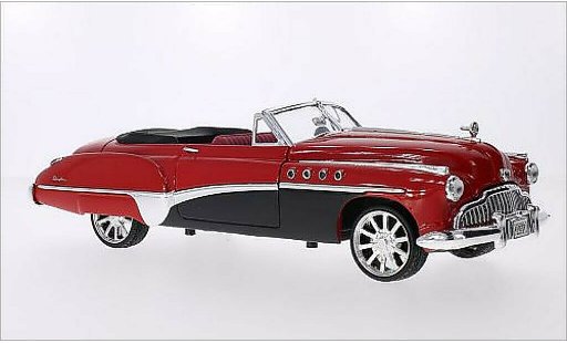 Buick Roadmaster tuning 1/18 Motormax rojo/negro 1949 coche miniatura