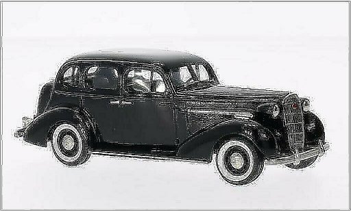 Buick Special Sedan 1/43 Brooklin 4-door Trunk M-41 negro 1936 coche miniatura