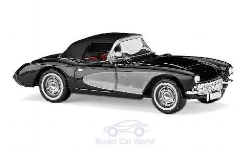 Coche miniatura Chevrolet Corvette 1/87 Busch C1 Convertible negro/gris 1956 mit Softtop Chevrolet Corvette 1/87 Busch C1 Convertible negro/gris 1956 mit Softtop coche miniatura