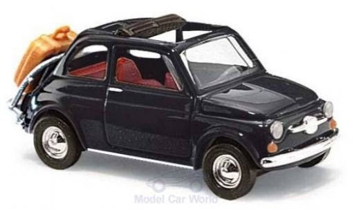 Coche miniatura Fiat 500 1/87 Busch azul 1965 mit Heckgepäckträger Fiat 500 1/87 Busch azul 1965 mit Heckgepäckträger coche miniatura